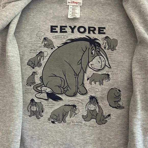 Vintage The Disney Store Eeyore Blue Windbreaker Size M - Picture 5 of 10